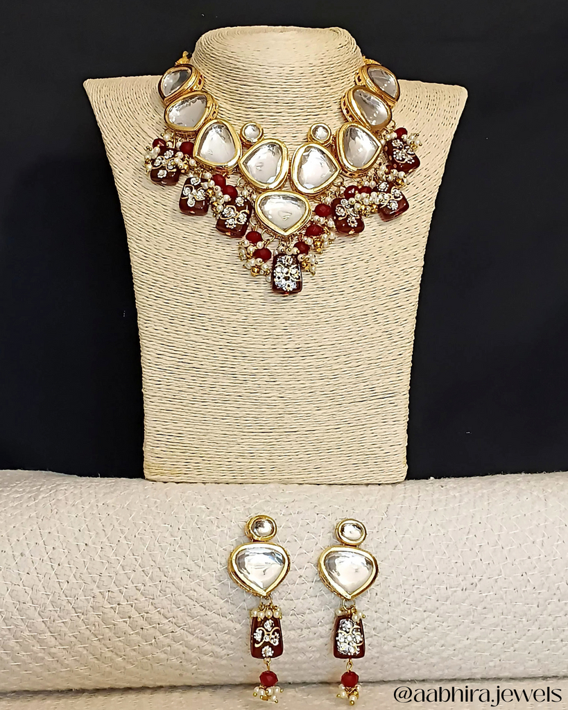 Ruby Red Kundan Set