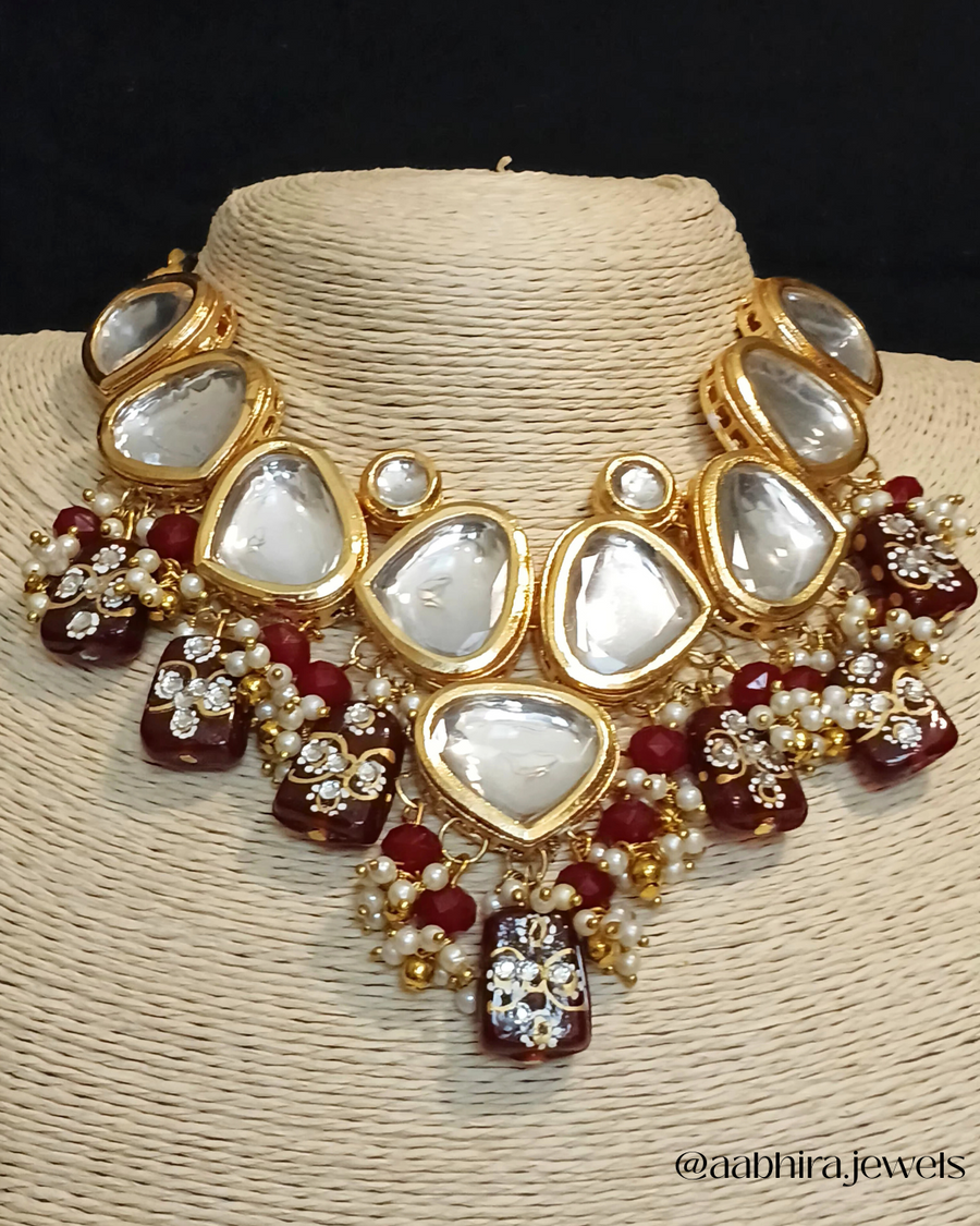 Ruby Red Kundan Set