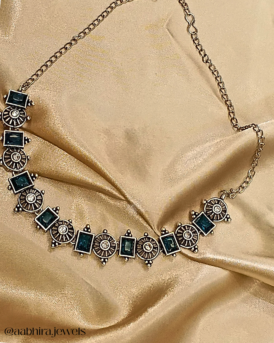 Amrika Oxidised Set - Black