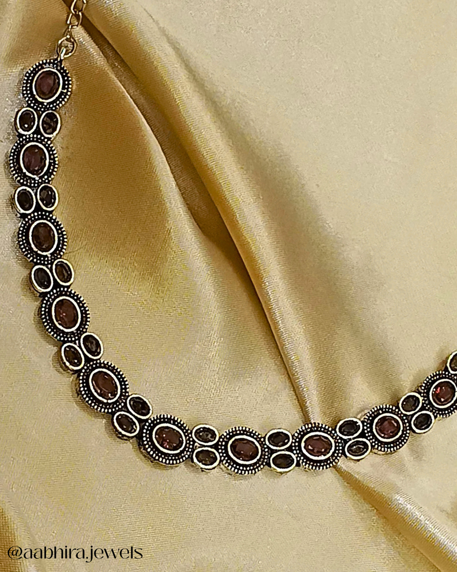 Vrittika oxidised Set - Purple