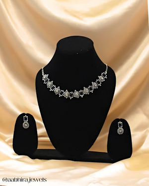 Amrika Oxidised Set - Black