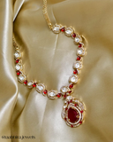 Zarina Ruby red Polki Set