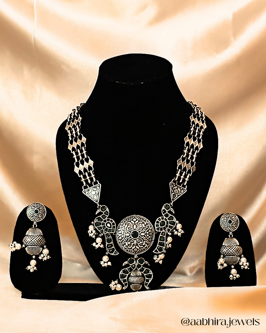 Mayura – The Regal Peacock Necklace Set