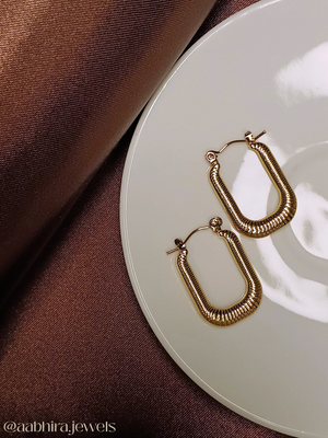 Textured Gold Hoop Earrings