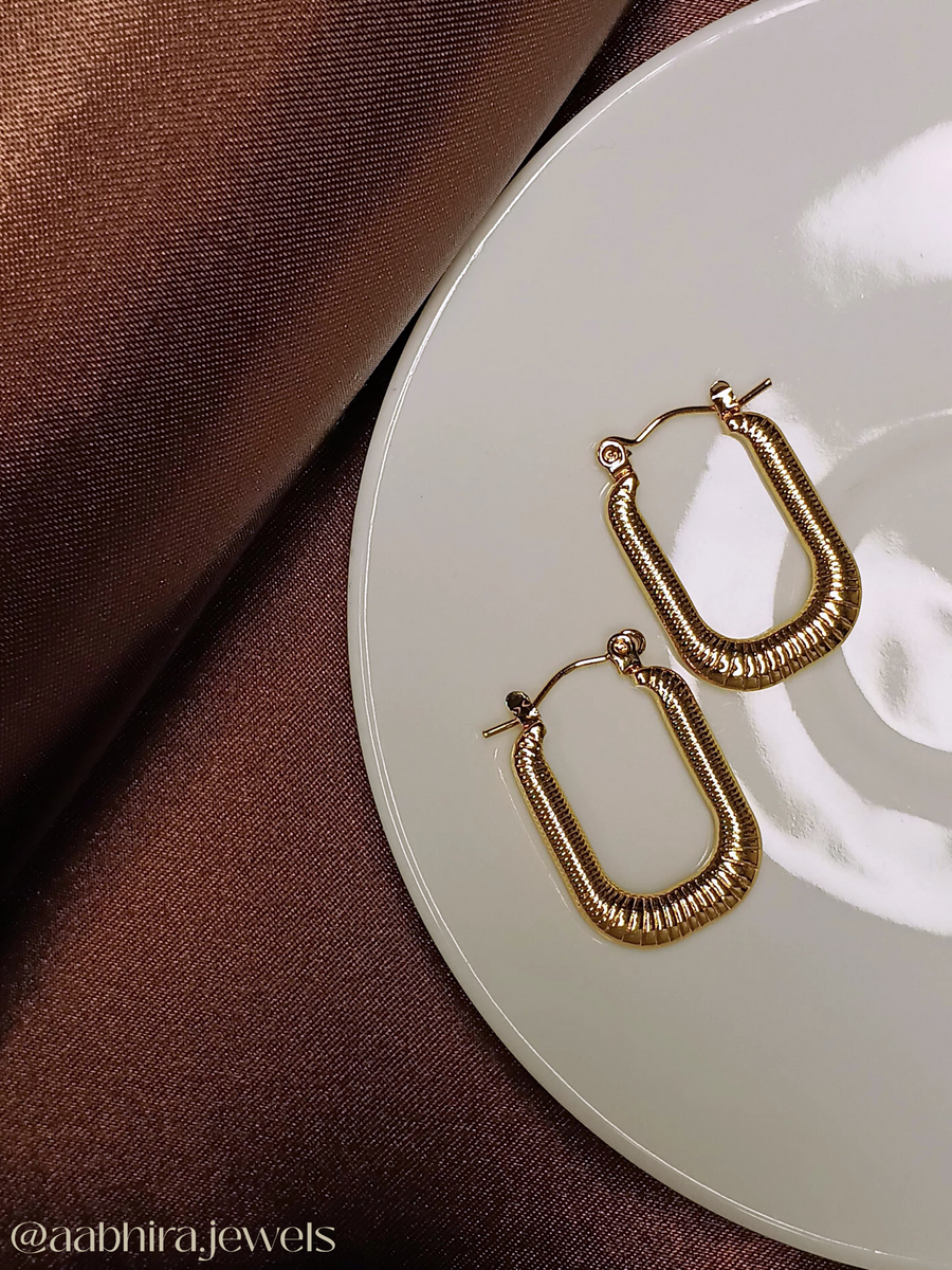 Textured Gold Hoop Earrings