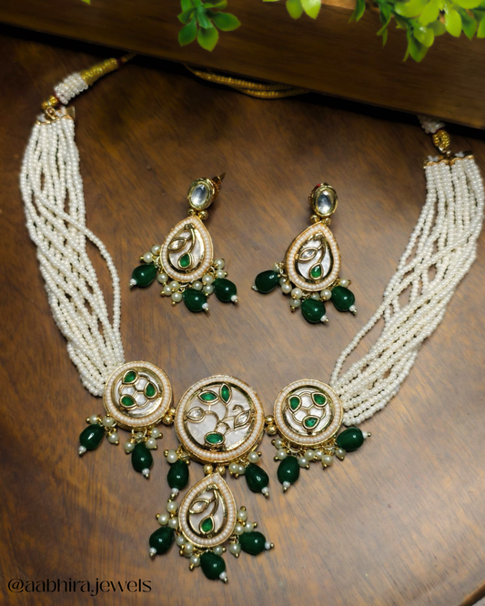 Heritage Kundan &amp; Pearl Choker Necklace Set
