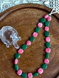 Green & Pink agate necklace