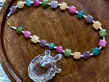 Muticolor Agate stone necklace