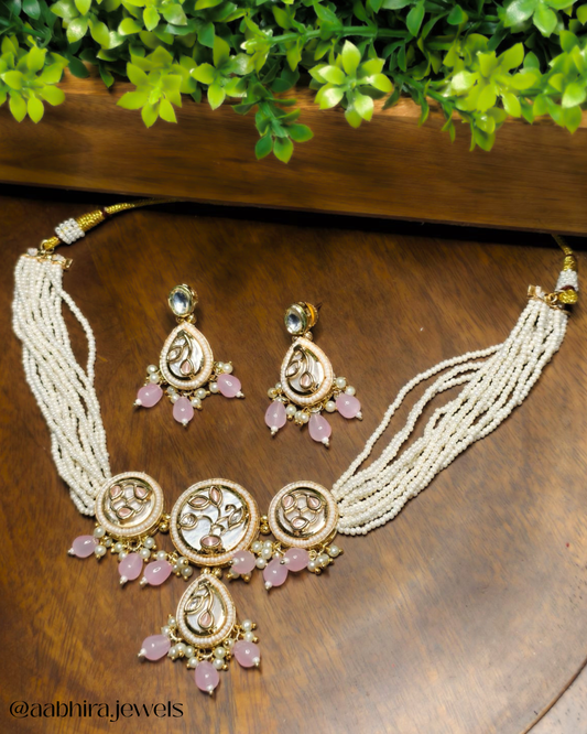 Heritage Kundan &amp; Pearl Choker Necklace Set