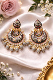 Enamel Chandbali Earrings