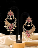 The Empress Earrings -Ruby pink stones